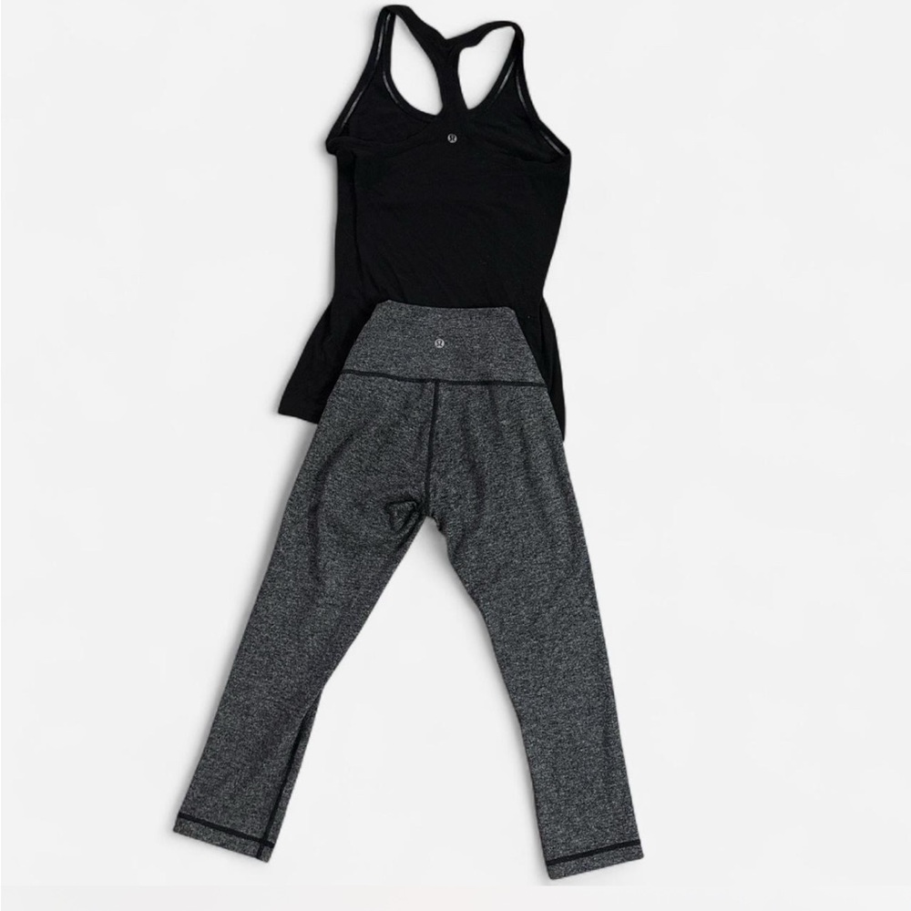 Black and Gray Lululemon Women's Activewear Set